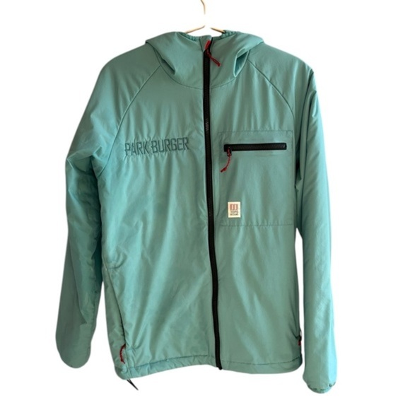 Topo Design primaloft zip hoodie jacket with Park Burger Embroidered on chest. S - Picture 1 of 9